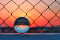 crystal ball at sunset